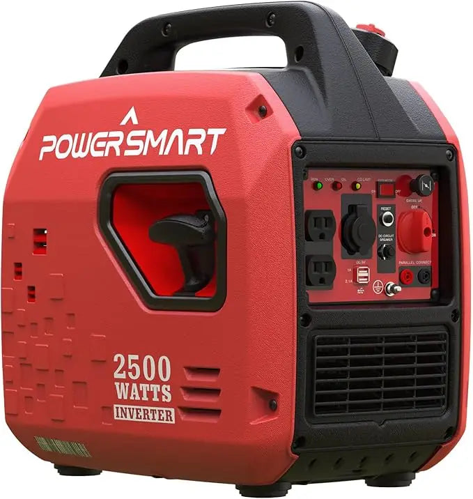 Super Quiet Portable Inverter Generator with CO Sensor Electric Start Gas Powered RV Ready Wheel Handle Kit Parallel