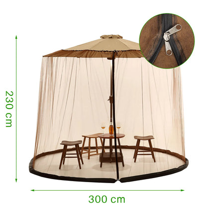 Umbrella Mosquito Netting for Outdoor Garden Patio Umbrellas Adjustable Rope Polyester Sunshade Mosquito Net for Travel Tent