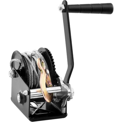 Hand Winch 800 lbs/3500 LBS Capacity Brake Winch W/ 33 ft Steel Rope Traction Hoisting Hand Winch for ATVs Boats Trailers