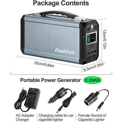 300W Solar Generator 60000mAh Portable Power Station Camping Potable Generator