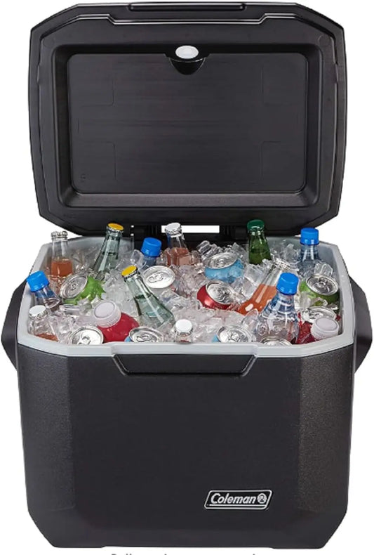 Portable Rolling Cooler 50 Quart Cooler with Wheels | Keeps Ice Up to 5 Days