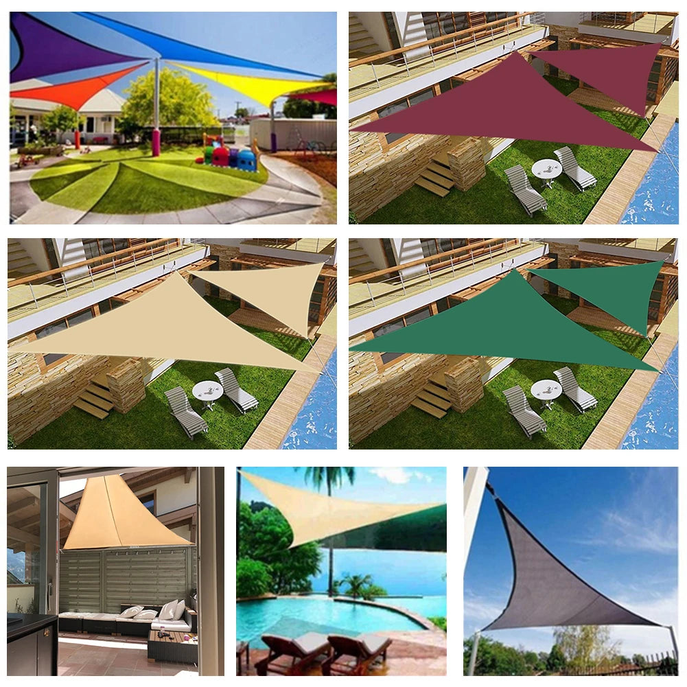 2/3/3.6/5M Triangle Sun Shade Sail Canopy for 98%UV Block Sun Shelter For Outdoor Facility&Activities Backyard Awning Camp Tent