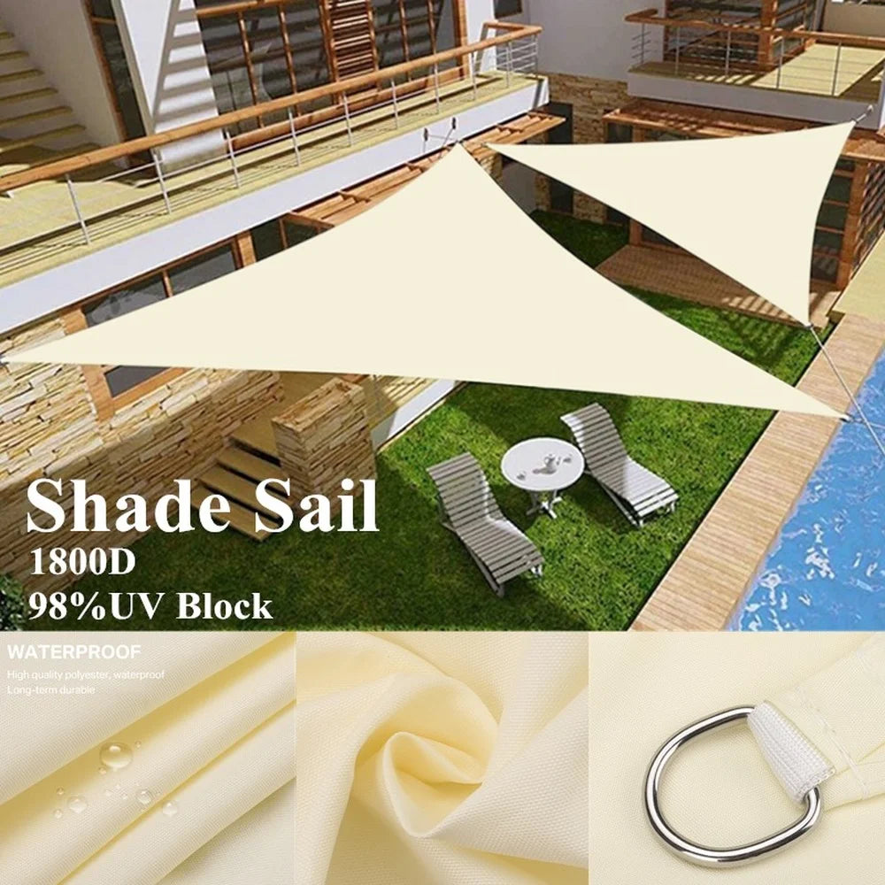 2/3/3.6/5M Triangle Sun Shade Sail Canopy for 98%UV Block Sun Shelter For Outdoor Facility&Activities Backyard Awning Camp Tent